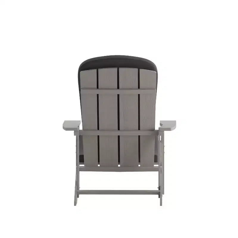 Merrick Lane Set of 2 Weather Resistant Adirondack Patio Chairs With Vertical Lattice Backs and Comfort Foam Cushions