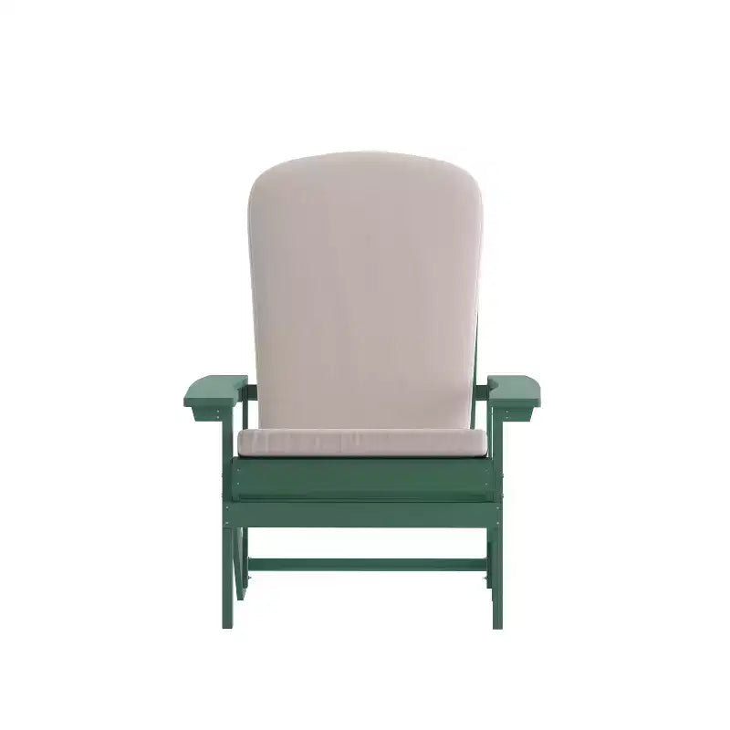 Merrick Lane Set of 2 Weather Resistant Adirondack Patio Chairs With Vertical Lattice Backs and Comfort Foam Cushions