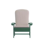 Merrick Lane Set of 2 Weather Resistant Adirondack Patio Chairs With Vertical Lattice Backs and Comfort Foam Cushions
