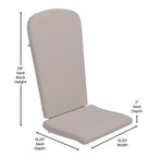 Merrick Lane Set of 2 Weather Resistant Adirondack Patio Chairs With Vertical Lattice Backs and Comfort Foam Cushions