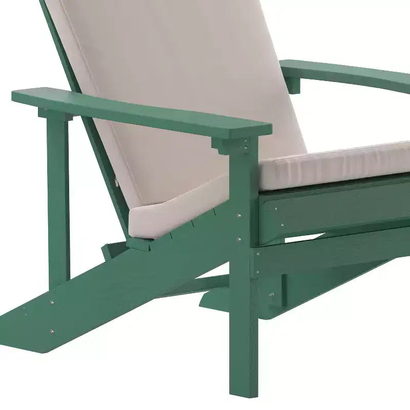 Merrick Lane Set of 2 Weather Resistant Adirondack Patio Chairs With Vertical Lattice Backs and Comfort Foam Cushions