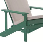 Merrick Lane Set of 2 Weather Resistant Adirondack Patio Chairs With Vertical Lattice Backs and Comfort Foam Cushions