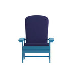 Merrick Lane Set of 2 Weather Resistant Adirondack Patio Chairs With Vertical Lattice Backs and Comfort Foam Cushions