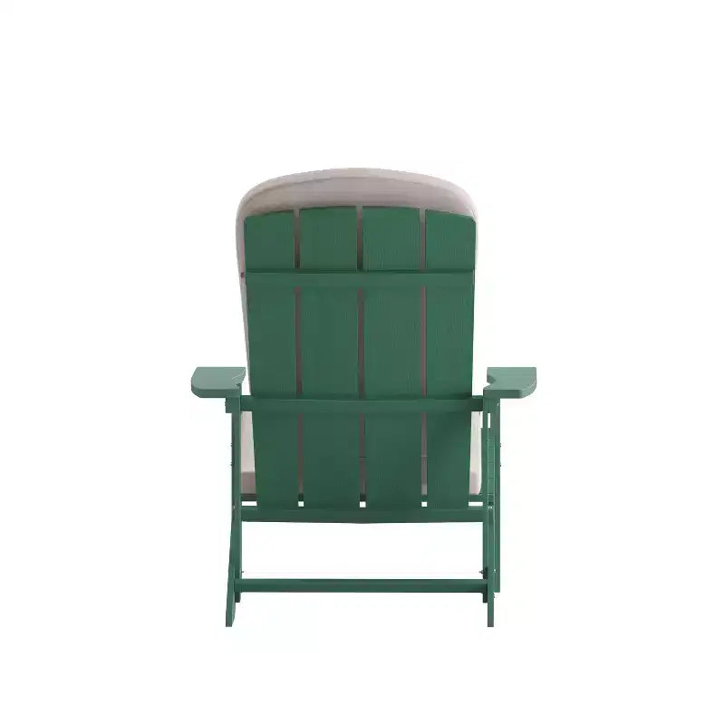 Merrick Lane Set of 2 Weather Resistant Adirondack Patio Chairs With Vertical Lattice Backs and Comfort Foam Cushions