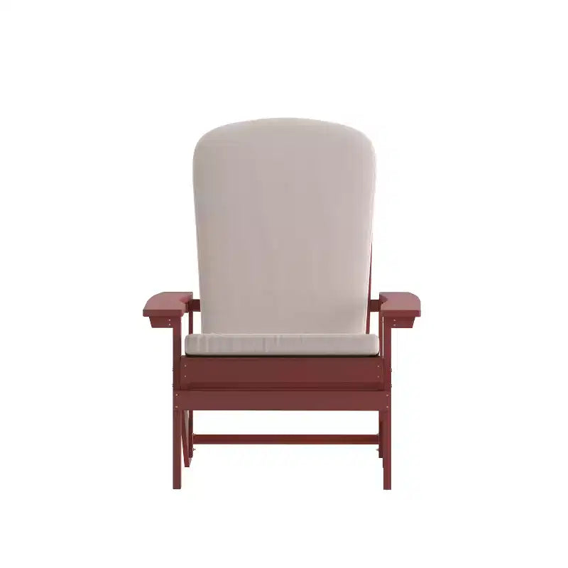 Merrick Lane Set of 2 Weather Resistant Adirondack Patio Chairs With Vertical Lattice Backs and Comfort Foam Cushions