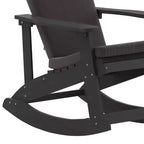 Sedia a dondolo Adirondack Merrick Lane in poliresina per tutte le stagioni con doghe verticali e cuscini resistenti alle intemperie
