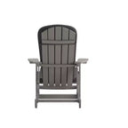 Sedia a dondolo Adirondack Merrick Lane in poliresina per tutte le stagioni con doghe verticali e cuscini resistenti alle intemperie