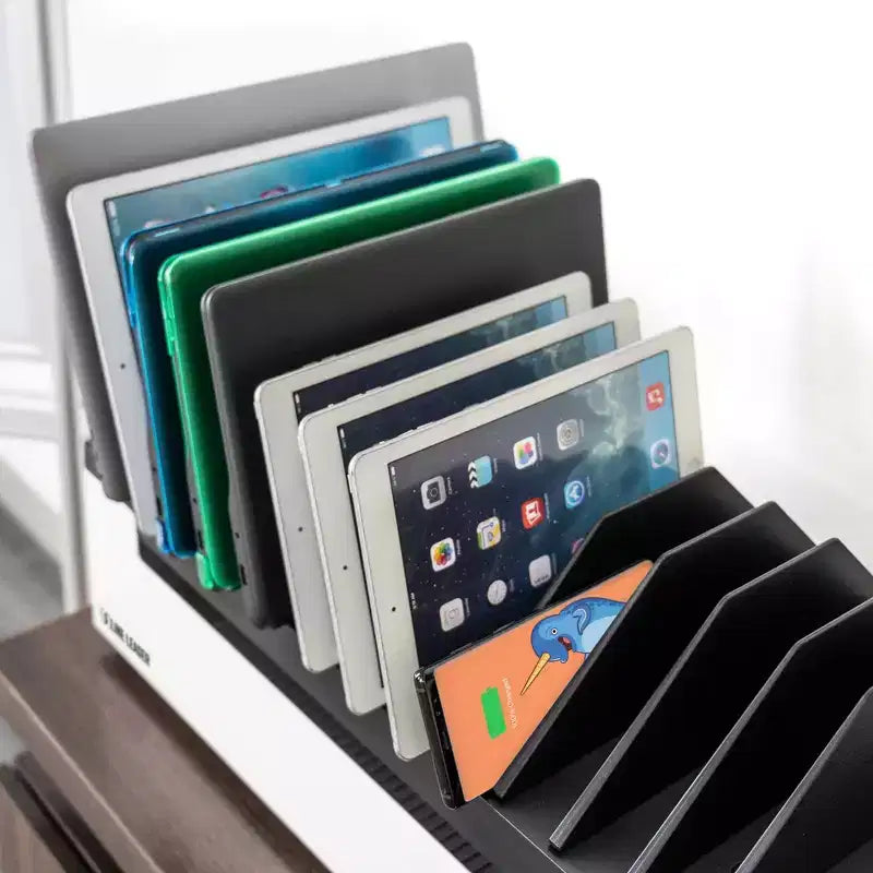 Stand Steady Line Leader Desktop Open Charging Station Holds Up to 12 Devices - White