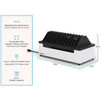 Stand Steady Line Leader Desktop Open Charging Station Holds Up to 12 Devices - White