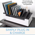 Stand Steady Line Leader Desktop Open Charging Station Holds Up to 12 Devices - White