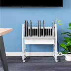 Carrello di ricarica aperto Stand Steady Line Leader per un massimo di 16 dispositivi - Bianco