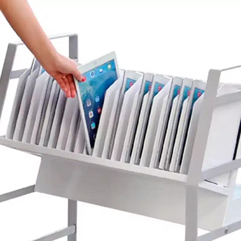 Carrello di ricarica aperto Stand Steady Line Leader per un massimo di 16 dispositivi - Bianco