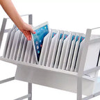 Carrello di ricarica aperto Stand Steady Line Leader per un massimo di 16 dispositivi - Bianco
