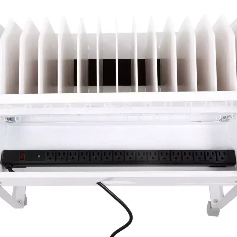 Carrello di ricarica aperto Stand Steady Line Leader per un massimo di 16 dispositivi - Bianco