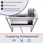Carrello di ricarica aperto Stand Steady Line Leader per un massimo di 16 dispositivi - Bianco