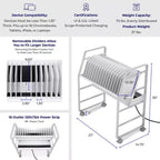 Carrello di ricarica aperto Stand Steady Line Leader per un massimo di 16 dispositivi - Bianco