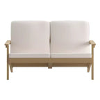 Merrick Lane All-Weather Poly Resin Wood Adirondack Style Deep Seat Patio Loveseat with Cushions