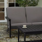 Merrick Lane All-Weather Poly Resin Wood Adirondack Style Deep Seat Patio Loveseat with Cushions