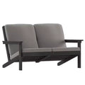 Merrick Lane All-Weather Poly Resin Wood Adirondack Style Deep Seat Patio Loveseat with Cushions