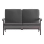 Emma and Oliver All-Weather Polyresin Adirondack Loveseat with Deep Seat and Comfortable Back & Seat Cushions