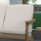 Emma and Oliver All-Weather Polyresin Adirondack Loveseat with Deep Seat and Comfortable Back & Seat Cushions