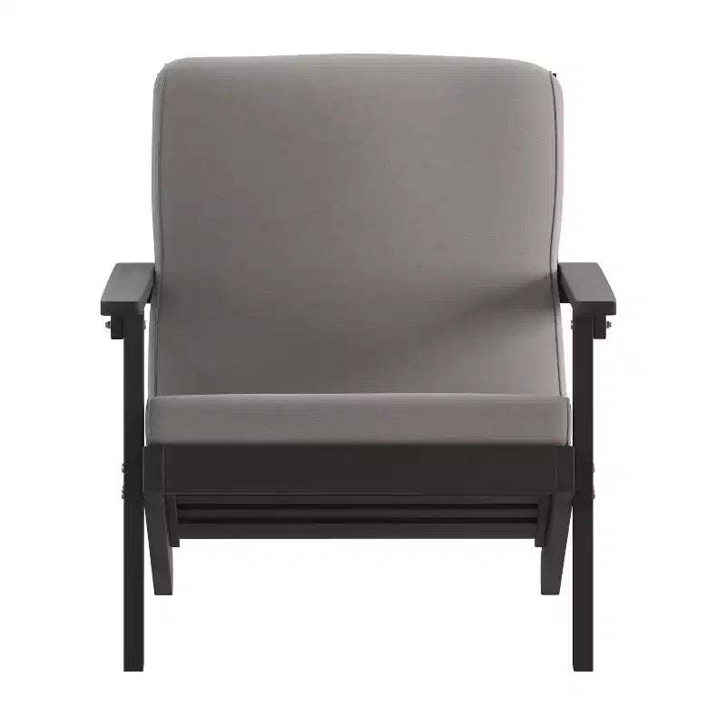 Emma and Oliver All-Weather Polyresin Adirondack Club Chair with Deep Seat and Comfortable Back & Seat Cushions