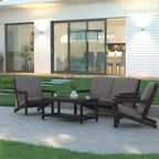 Emma and Oliver All-Weather Polyresin Adirondack Club Chair with Deep Seat and Comfortable Back & Seat Cushions