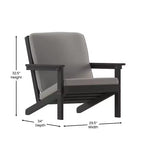 Emma and Oliver All-Weather Polyresin Adirondack Club Chair with Deep Seat and Comfortable Back & Seat Cushions