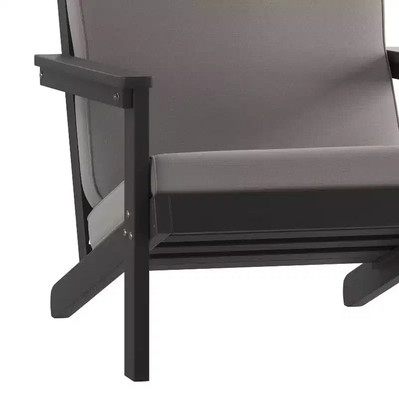 Emma and Oliver All-Weather Polyresin Adirondack Club Chair with Deep Seat and Comfortable Back & Seat Cushions