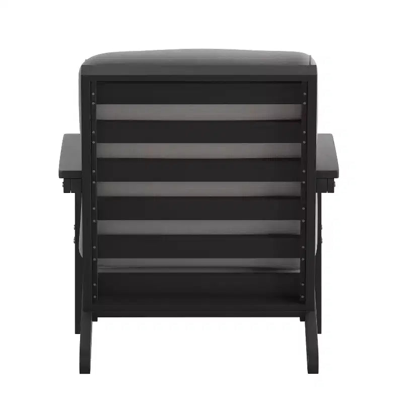Emma and Oliver All-Weather Polyresin Adirondack Club Chair with Deep Seat and Comfortable Back & Seat Cushions