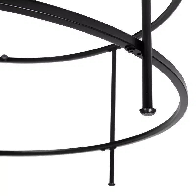 Tavolino da salotto Emma e Oliver Glass con struttura rotonda in metallo