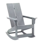 Merrick Lane Wellington 3 Piece Patio Furniture Set Includes All-Weather UV Treated Adirondack Rocking Chairs and Side Table