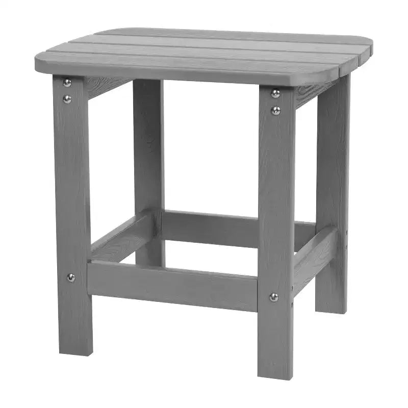 Merrick Lane Wellington 3 Piece Patio Furniture Set Includes All-Weather UV Treated Adirondack Rocking Chairs and Side Table