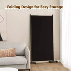 Costway Divisorio Pieghevole a 3 Pannelli da 1,8 m, Schermo Privacy con Ruote Bloccabili Nero/Marrone/Grigio/Bianco