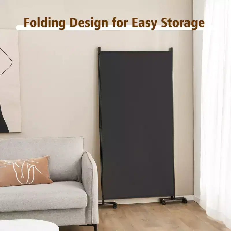Costway Divisorio Pieghevole a 3 Pannelli da 1,8 m, Schermo Privacy con Ruote Bloccabili Nero/Marrone/Grigio/Bianco