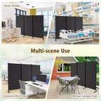 Costway Divisorio Pieghevole a 3 Pannelli da 1,8 m, Schermo Privacy con Ruote Bloccabili Nero/Marrone/Grigio/Bianco