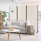Costway Divisorio Pieghevole a 3 Pannelli da 1,8 m, Schermo Privacy con Ruote Bloccabili Nero/Marrone/Grigio/Bianco