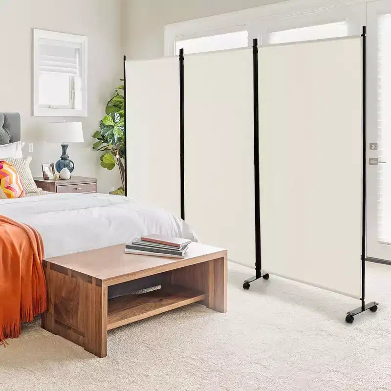 Costway Divisorio Pieghevole a 3 Pannelli da 1,8 m, Schermo Privacy con Ruote Bloccabili Nero/Marrone/Grigio/Bianco