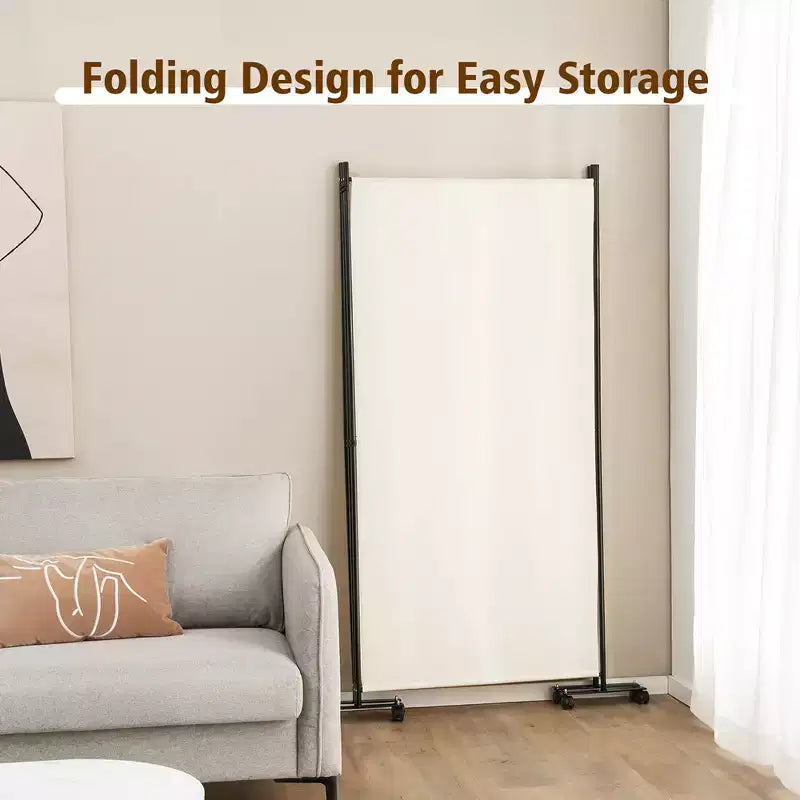 Costway Divisorio Pieghevole a 3 Pannelli da 1,8 m, Schermo Privacy con Ruote Bloccabili Nero/Marrone/Grigio/Bianco