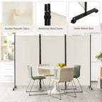 Costway Divisorio Pieghevole a 3 Pannelli da 1,8 m, Schermo Privacy con Ruote Bloccabili Nero/Marrone/Grigio/Bianco