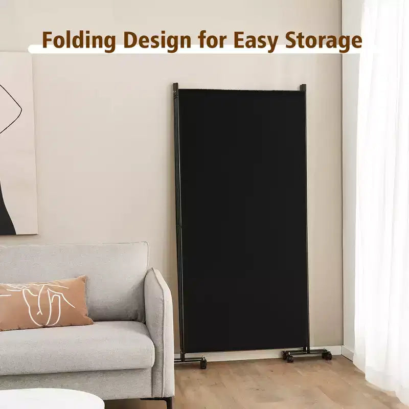 Costway Divisorio Pieghevole a 3 Pannelli da 1,8 m, Schermo Privacy con Ruote Bloccabili Nero/Marrone/Grigio/Bianco