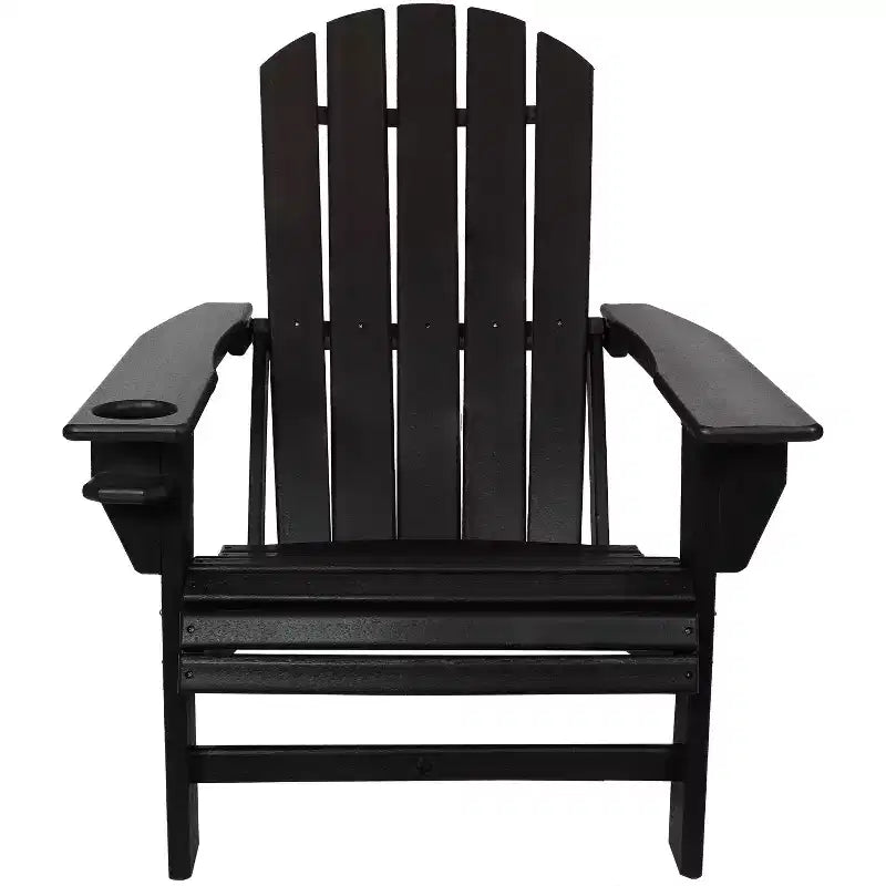 Sunnydaze Outdoor Lake Style Adirondack Chair with Cup Holder