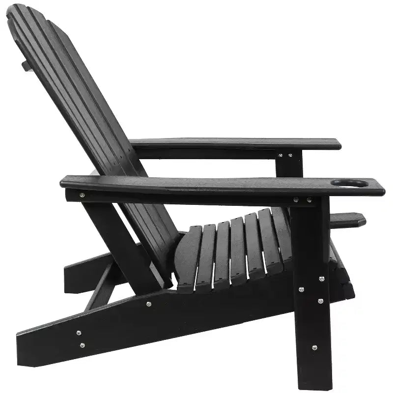 Sunnydaze Outdoor Lake Style Adirondack Chair with Cup Holder