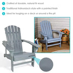 Sunnydaze Fir Wood Painted Finish Coastal Bliss Outdoor Adirondack Chair