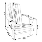 Sunnydaze Fir Wood Painted Finish Coastal Bliss Outdoor Adirondack Chair