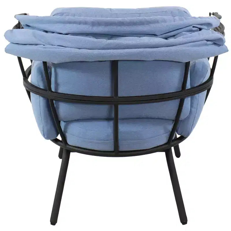 Sunnydaze Moderna Sedia a Sdraio da Giardino di Lusso con Parasole Retrattile - Telaio in Alluminio Verniciato a Polvere con Cuscini e Tettoia in Poliestere