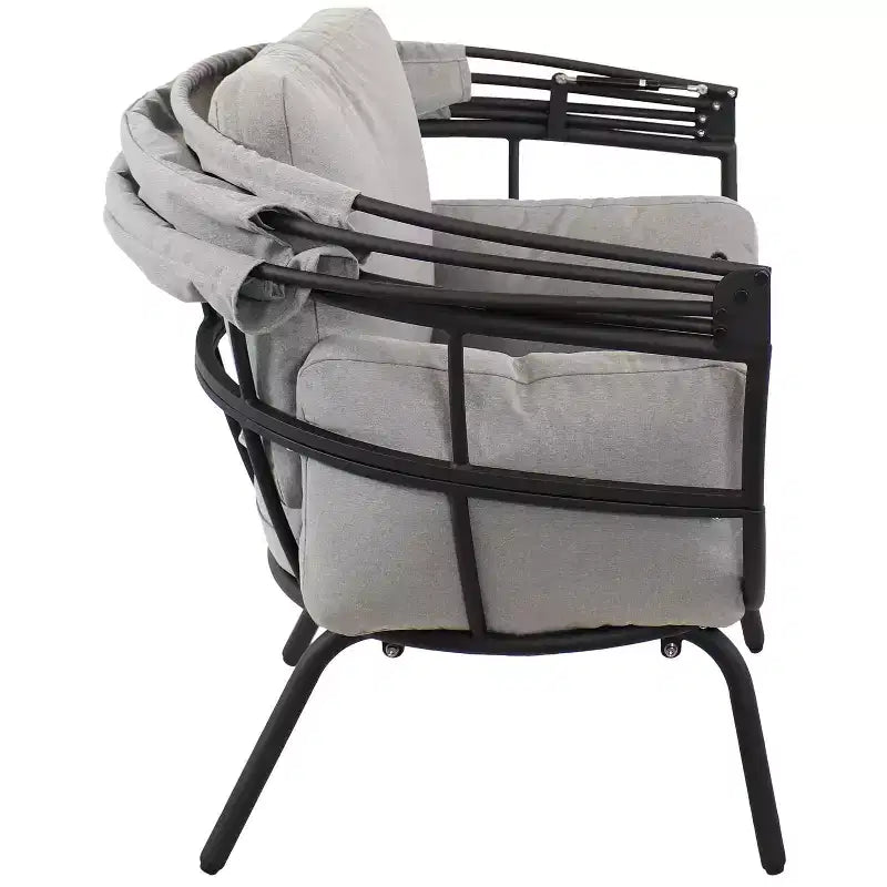 Sunnydaze Moderna Sedia a Sdraio da Giardino di Lusso con Parasole Retrattile - Telaio in Alluminio Verniciato a Polvere con Cuscini e Tettoia in Poliestere