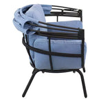 Sunnydaze Moderna Sedia a Sdraio da Giardino di Lusso con Parasole Retrattile - Telaio in Alluminio Verniciato a Polvere con Cuscini e Tettoia in Poliestere