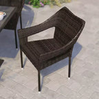 Flash Furniture Ethan Commercial Grade Stacking Patio Chair, All Weather PE Rattan Wicker Patio Dining Chair