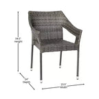 Flash Furniture Ethan Commercial Grade Stacking Patio Chair, All Weather PE Rattan Wicker Patio Dining Chair